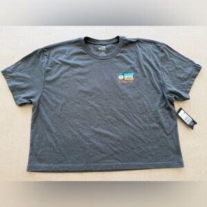 Salty Crew — Short Sleeve Cropped Charcoal Graphic Tee — Size XL — NWT